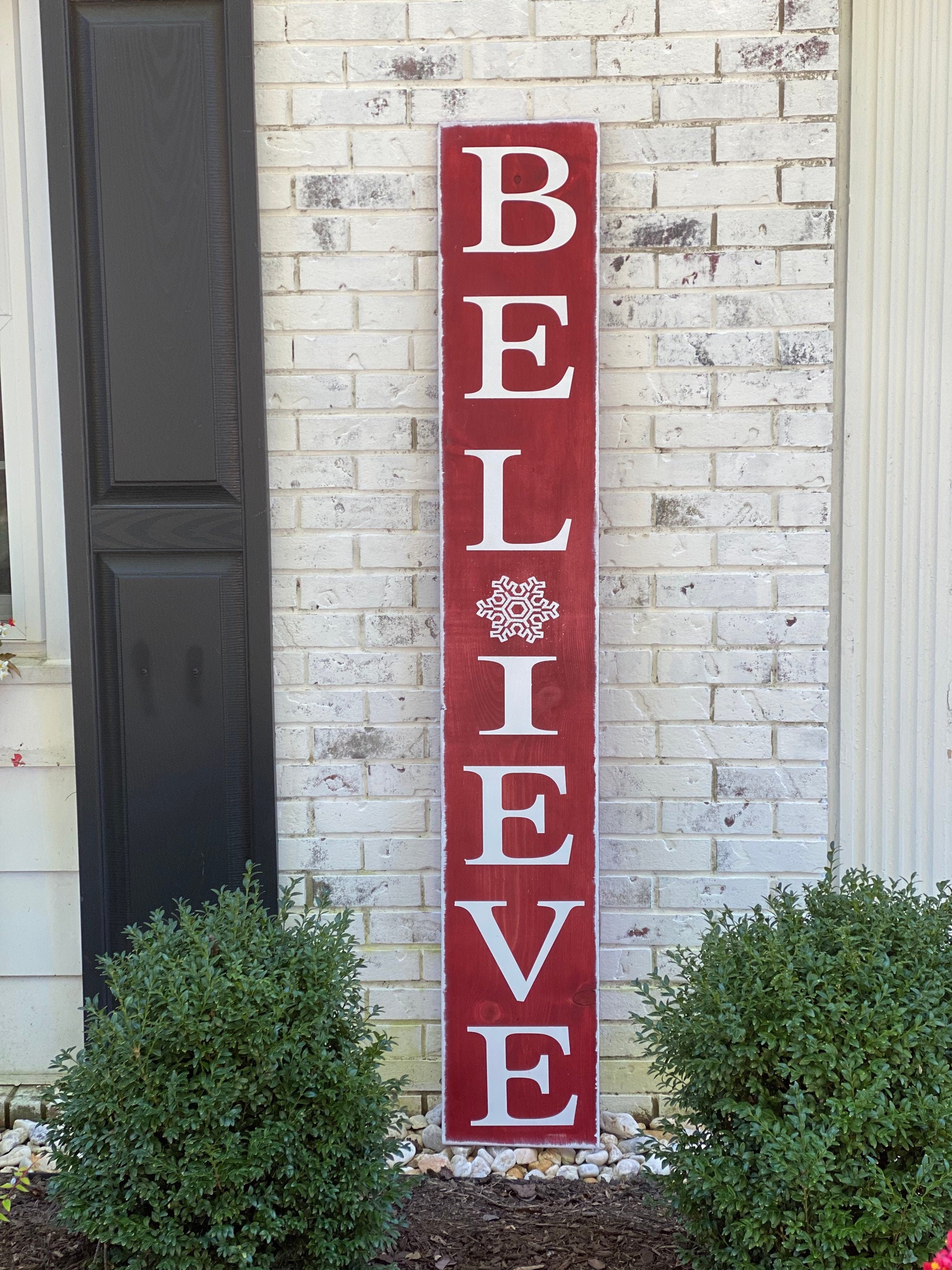 Believe Porch Sign Believe Sign Christmas Sign Christmas | Etsy