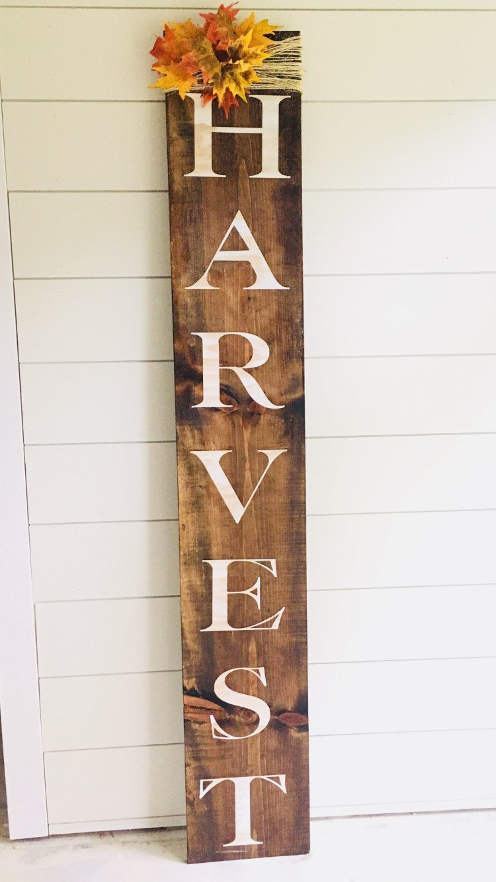 Harvest tall wooden sign Fall decor thanksgiving decor Etsy