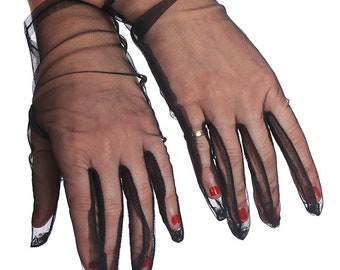 Bellona - Mesh Gloves - / Gothic / Formal Occasions / Nightlife / Prom Night