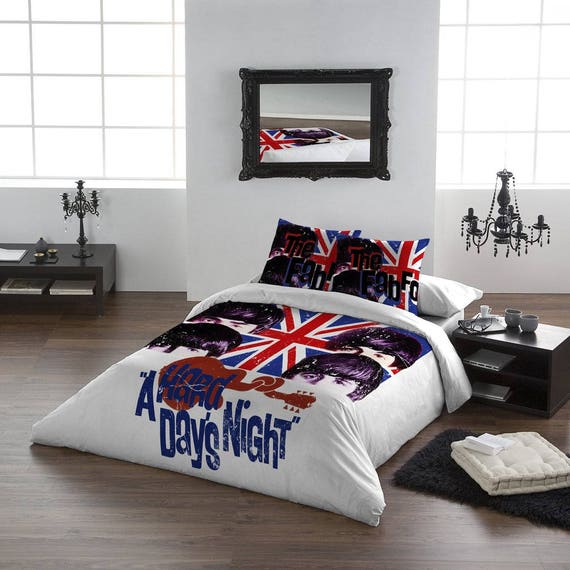 The Beatles Hard Days Night Duvet Pillow Cases Covers Set Etsy