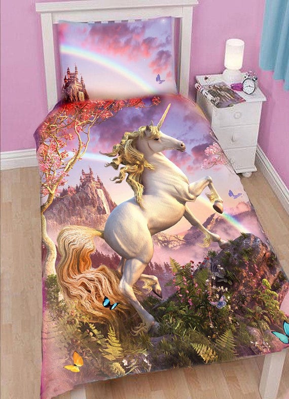 Duvet Cover Set for UK DOUBLE US TWIN BED by David Penfound AWESOME UNICORN