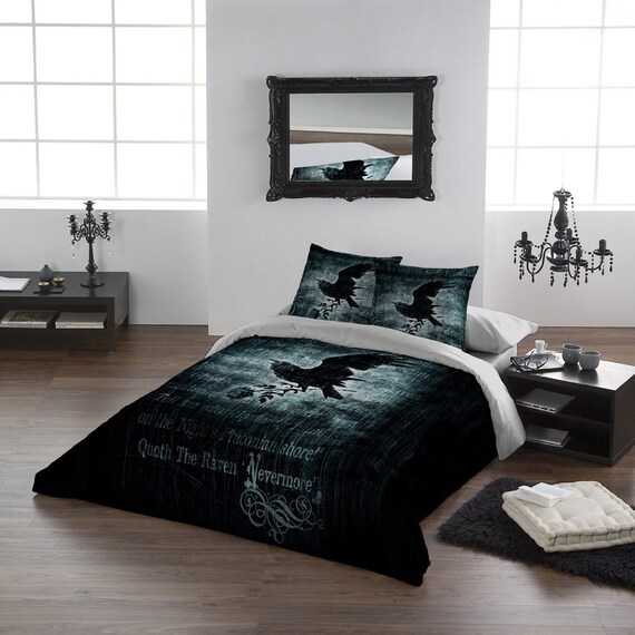 Nevermore Duvet Pillow Cases Covers Set Superkingsize Etsy