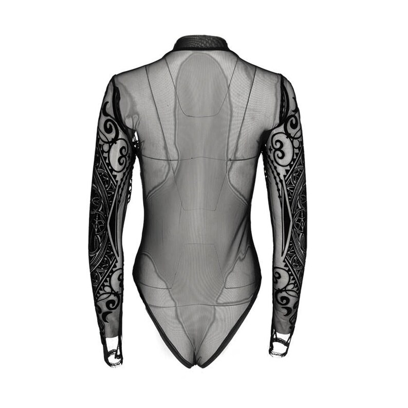 Inverted Cathedral Mesh Bodysuit Bodysuit Gothoutfits Etsy