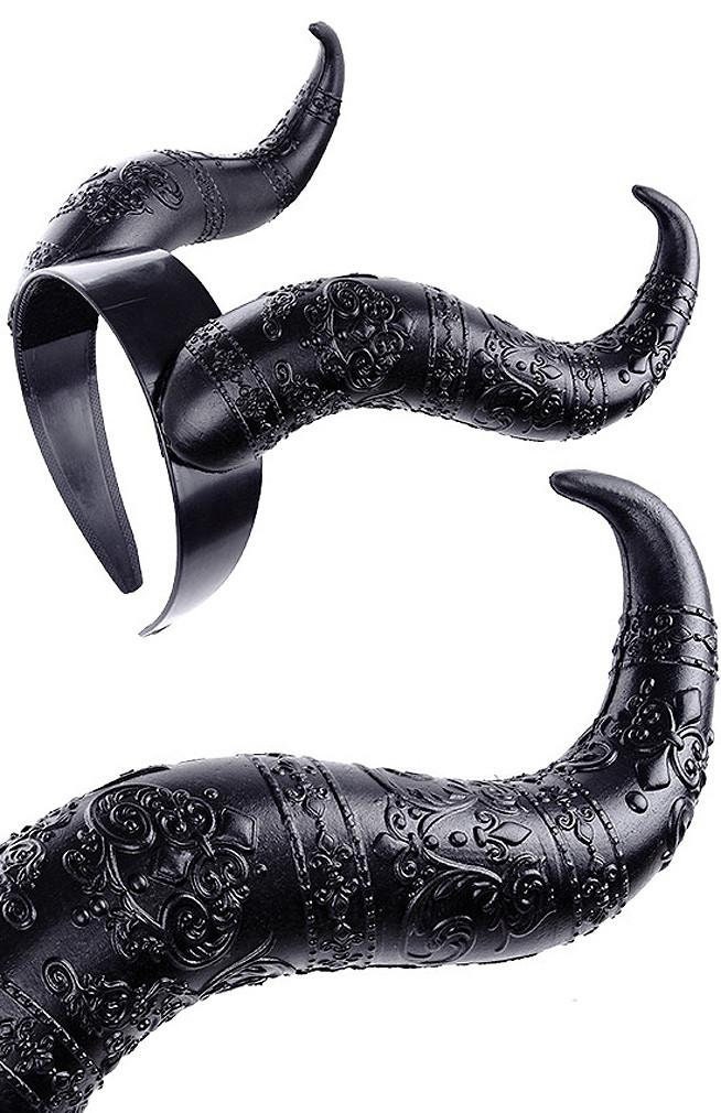 Evil Horns Gothic Headpiece Black Headband Satan Horns Etsy