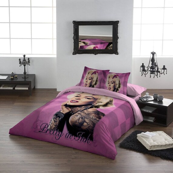 Marilyn Monroe Pretty In Pink Duvet Pillow Cases Covers Etsy