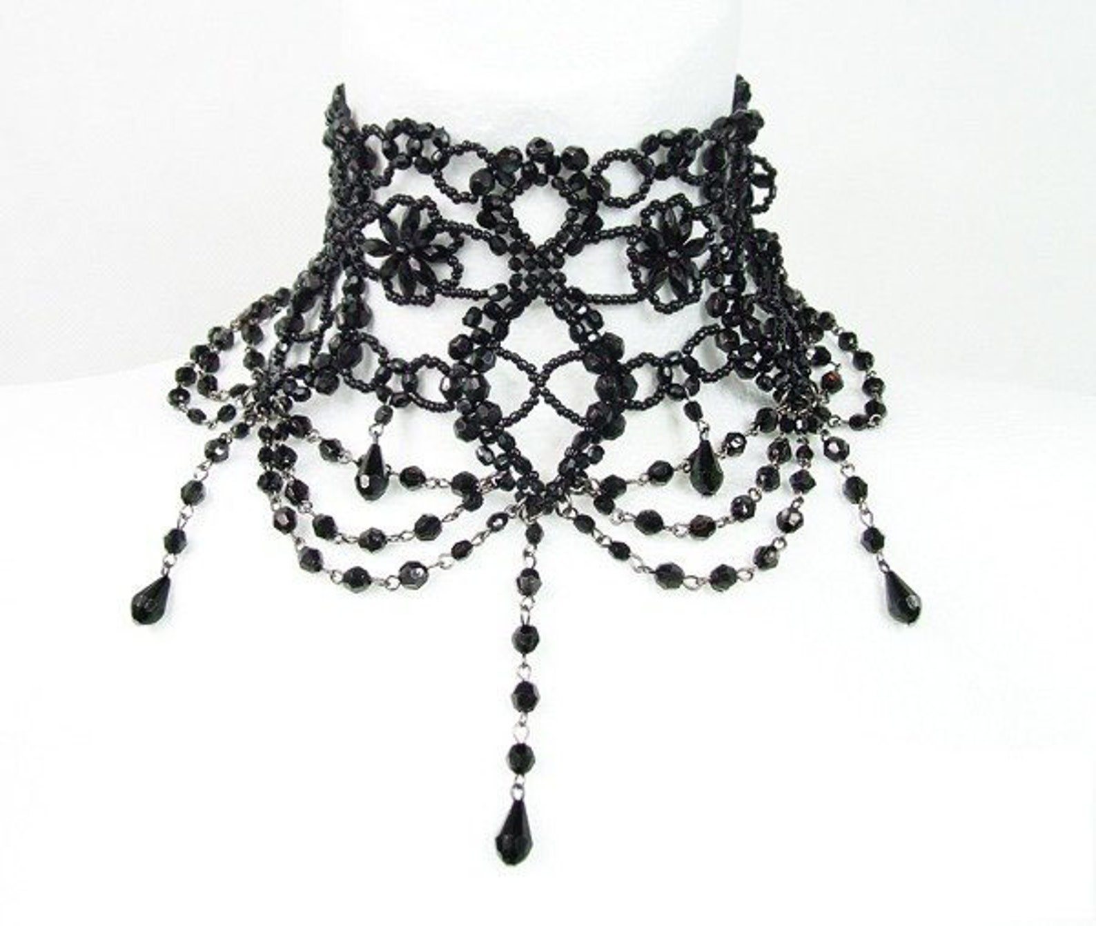 Burlesque Big Black Victorian Choker Etsy UK