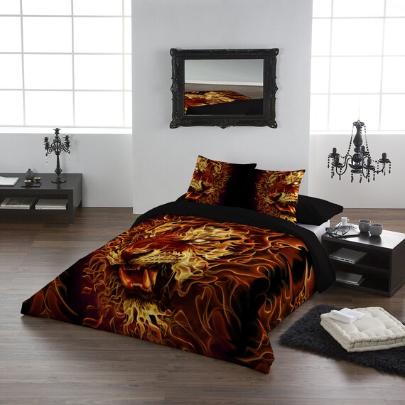 Fire Of The Tiger Duvet Pillow Cases Covers Set Kingsize Etsy