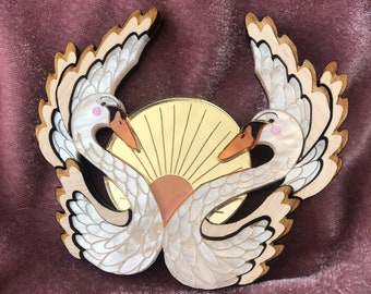 Sunset Swimmers Swan Mini Statement Necklace