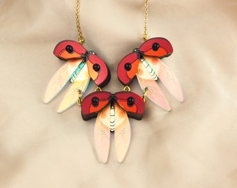 Bishy Barnabee RED ladybird mini statement necklace