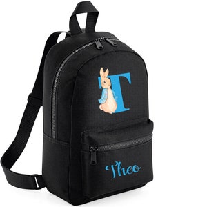 Sac à dos personnalisé pour enfant, nom et cartable avec initiales pour tout-petits, sac à dos cartable Peter Rabbit pour garçons, filles