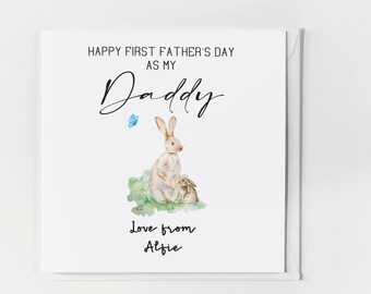 Happy First Father's Day Daddy Card, Personalised First Father's Day Card from the baby, New Dad Card, First Father's Day as my Daddy Card