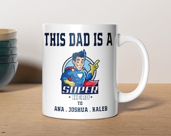 Tazza supereroe personalizzata per lui, tazza da supereroe di papà, regalo di compleanno per papà, regalo di compleanno di papà, regalo per nonno, tazza da uomo