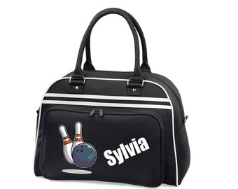 Personalised Bowling Bag, Custom Retro Style Bowling Bag, Bowling Game Bag, Custom Bag for Bowling, Bowling Bag Gift