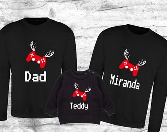 Matching Family Christmas Jumper, Personalised family Christmas Sweatshirt, Christmas Jumper, Reindeer Christmas Jumper for family