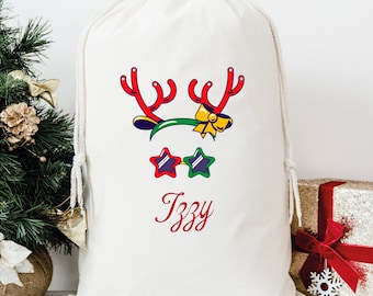 Personalised Santa Sack, Custom Name Santa Sack, Christmas Sack, Christmas Eve Box Bag, First Christmas Gift, Personalised Christmas Sack