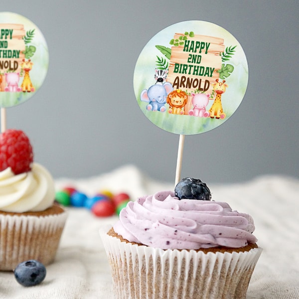 Jungle Cupcake Toppers Etsy UK