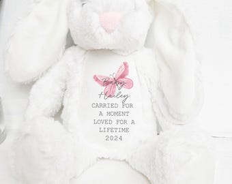 Gepersonaliseerde teddybeer of konijntje ter herinnering aan babyverlies: knuffeldier ter herinnering