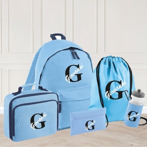Cartable personnalisé pour enfants, sac à dos avec prénom personnalisé, gourde pour la rentrée, sac en PE et sac à lunch pour enfants, trousse
