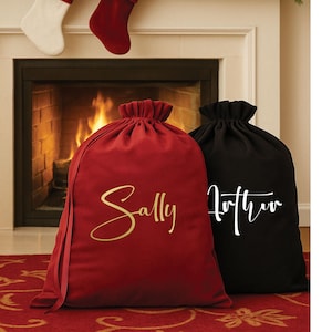 Personalised Santa Sack Christmas Stocking Christmas Gift Bags Christmas Bag with Name, Large Santa Sack, Christmas Bag Xmas