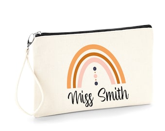 Personalised Pencil Case, Rainbow Teacher Pencil Case, Gift for Teacher, End of term Pencil case, End of Term Teacher Gift, Pencil case gift