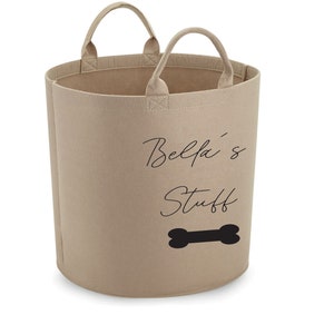 Hunde Spielzeugkiste | Personalisierte Haustier Spielzeug Tasche | Hundespielzeug Aufbewahrung | Haustier Spielzeug Trog | Spielzeugkorb für Hunde | Welpen Geschenk | Welpe Spielzeugtasche | Personalisierte Spielzeugkiste