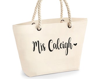 personalised honeymoon beach bag