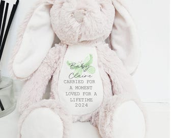 Personalised Baby Loss Bunny - Miscarriage Teddy - Still Born Gifts - Baby Memorial Keepsake - Baby Loss Keepsake - Angel Baby - Memorial