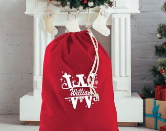 Personalised Santa Sack, Custom Name Christmas Sack, Christmas Stocking, Christmas Eve Santa Bag, Christmas Gift, Christmas Girl