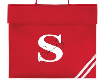 Bolsa de libros personalizada con inicial: mochila infantil reflectante para la vuelta al cole