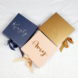 Personalised Magnetic Box - Bridesmaid Box, Bridesmaid Proposal Box Empty, Luxury Gift Box, Bridesmaid Gift, Various Sizes, Rectangle