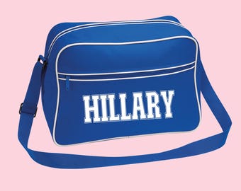 Personalised Bowling Bag, Custom Messenger Bag, Retro Style Sports Bag, Weekend Travel Bag Customised with Name