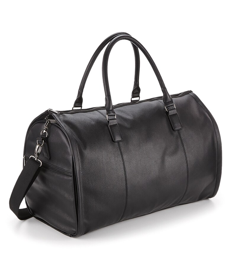 Fathers Day Gift Personalised Leather-Look Holdall Weekend Bag for Men Gift for Dad Christmas Gift for Men Grandad Step Dad Gift Monogram