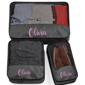 Personalised Packing Cubes, Packing Cube Set, Travel Accessory, Travel Suitcase Organiser, Suitcase Packing Cubes, Custom Packing Cubes