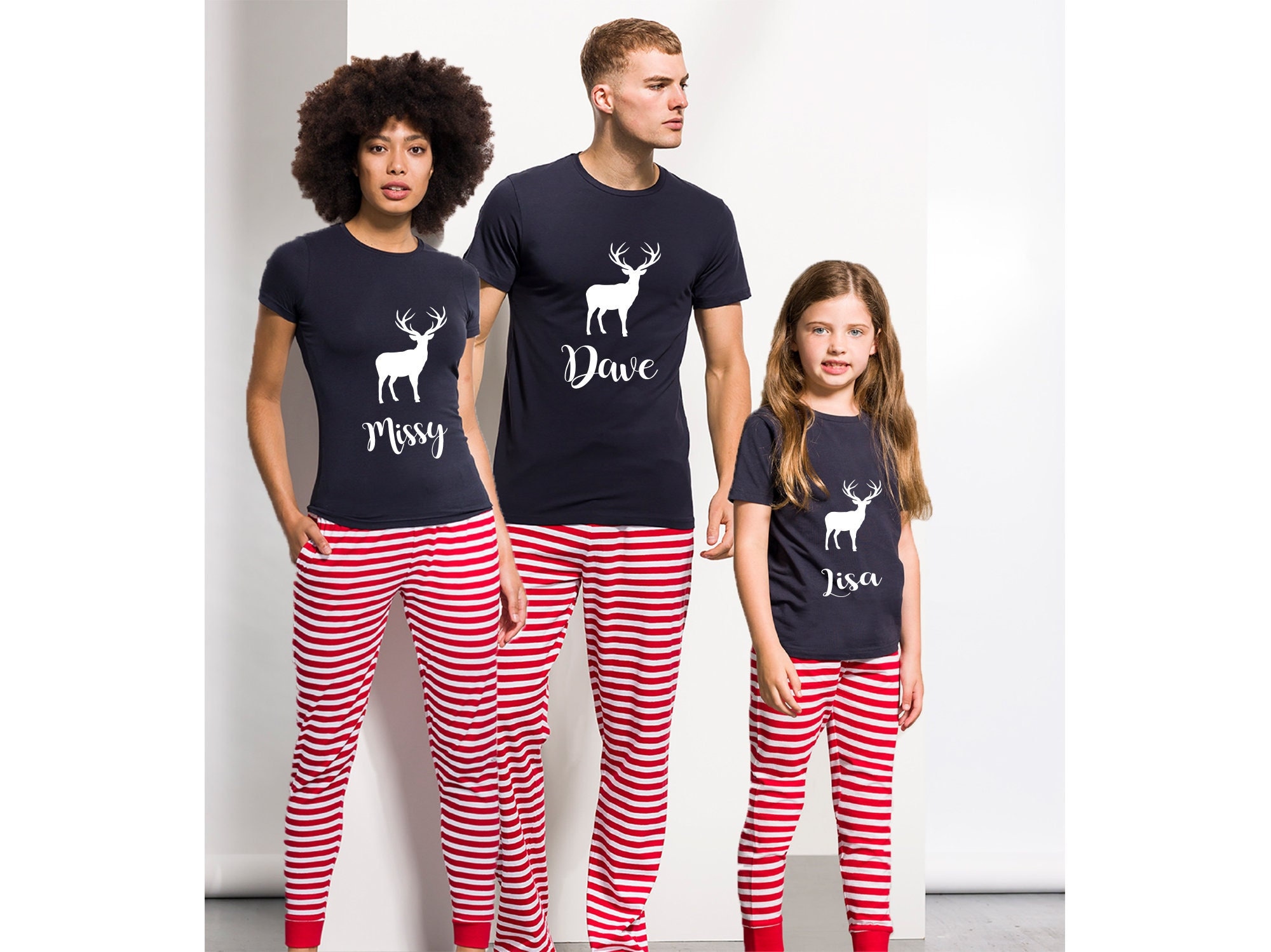 Kleding Unisex kinderkleding Pyjamas & Badjassen Pyjama Rendier gepersonaliseerde familie kerst pyjama Rudolph Kerst T-Shirt Rudolph Gepersonaliseerde Pyjama Kerstavond box pyjama's voor kinderen 