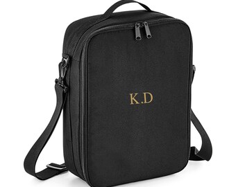 Bolsa para câmera personalizada, acessório de fotografia, presente com inicial personalizada