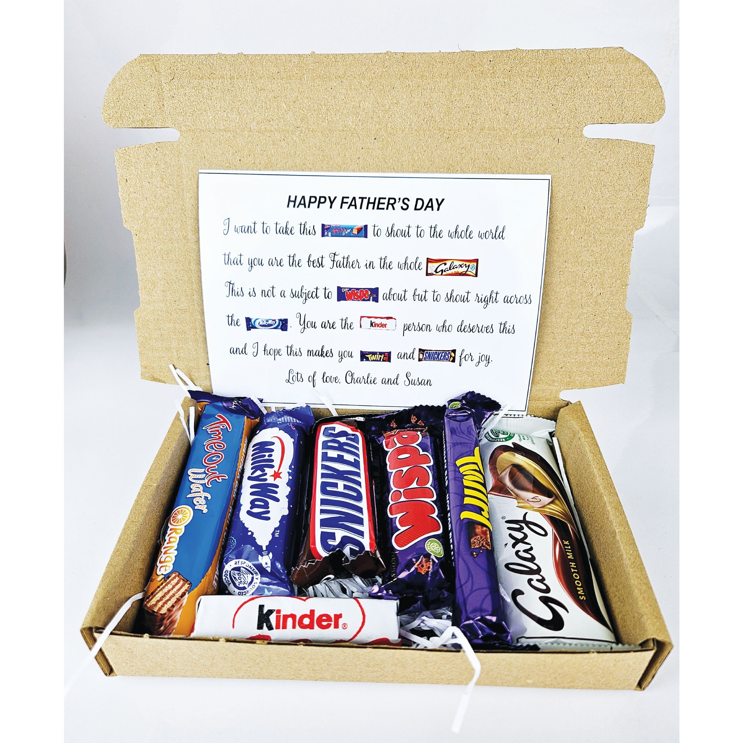 Personalized Father's Day Chocolate Gift Box with Poem Card