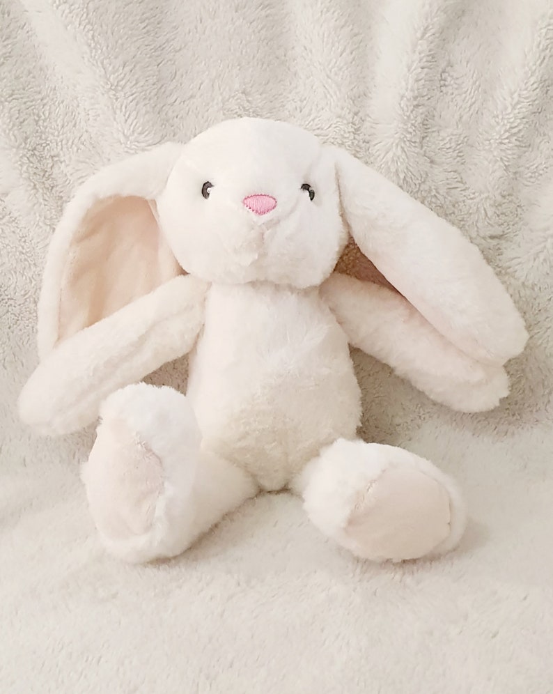 Personalised Bunny Rabbit, Bunny Teddy Soft Toy, Flower Girl Page Boy Gift, Easter Plush Teddy, Custom Bunny Rabbit Plush Toy First Easter Cream