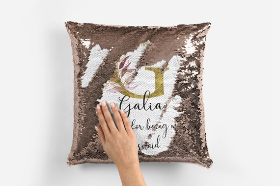Monogram clearance sequin pillow