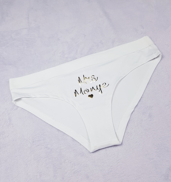 Personalized Mrs. Bridal Panties - Wedding Day Panties - Honeymoon Lingerie