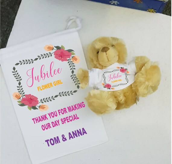 personalised flower girl teddy