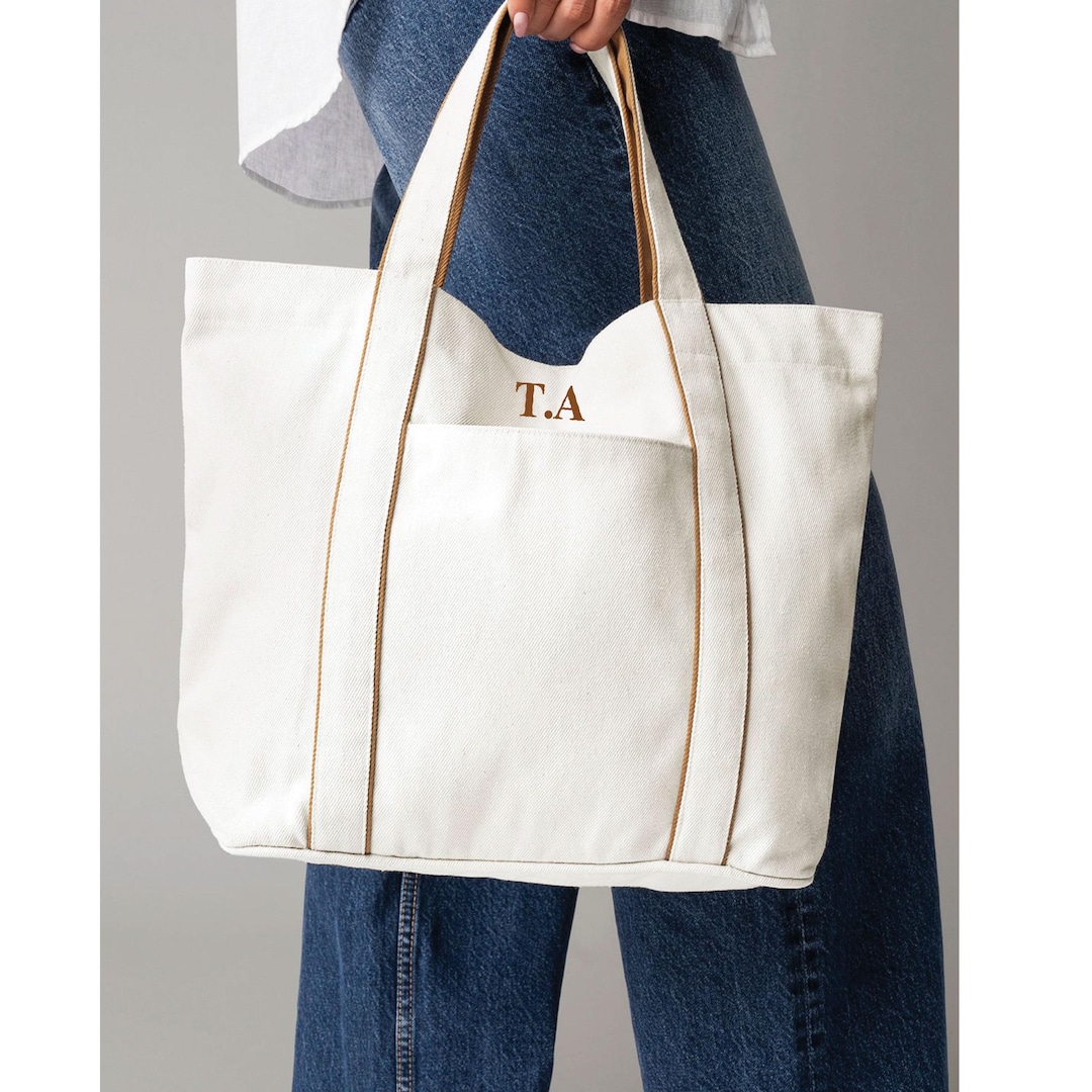 Custom Name Hand-block Tote Bag main image 0