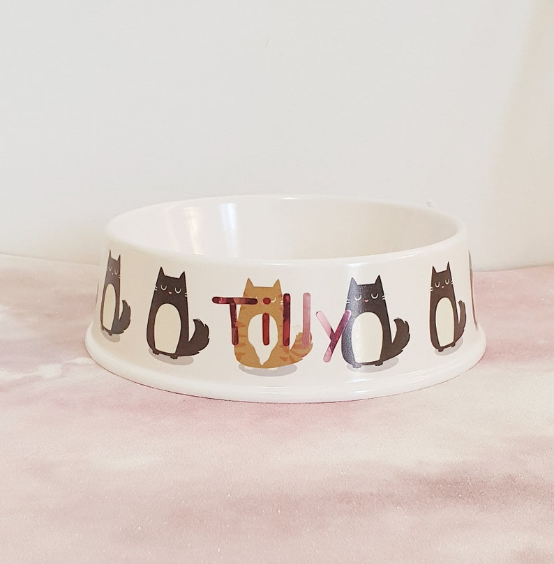 Personalised Pet Cat Bowl, Bamboo Composite Pet Bowl, Cat Food B Personalised Pet Cat Bowl, Bamboo Composite Pet Bowl, Cat Food B