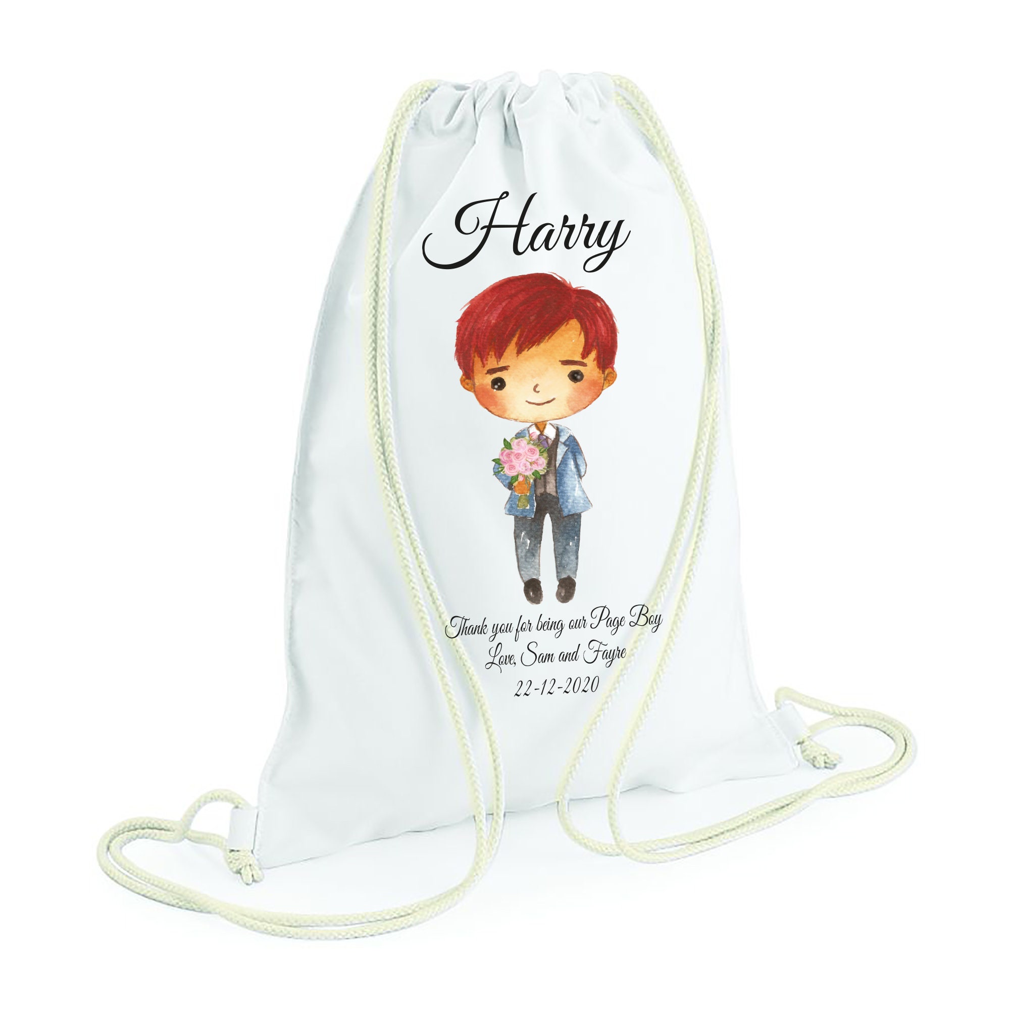 Personalised Page Boy Gift Bag Page Boy Drawstring Bag Etsy UK