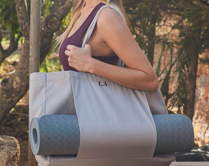 Personalised Monogrammed Embroidered Yoga Bag with Mat Holder