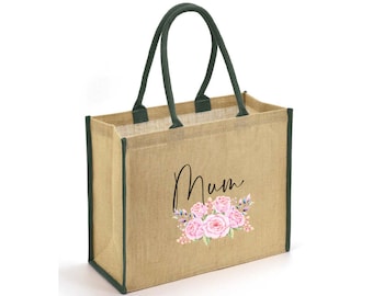 Torba na zakupy dla mamy, torba plażowa dla mamy, pomysł na prezent na Dzień Matki, prezent urodzinowy dla mamy, prezent dla nowej mamy, prezent na baby shower, torba z juty