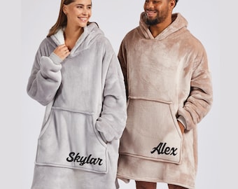 Sudadera con capucha personalizada y ponible: sudadera polar reversible de gran tamaño