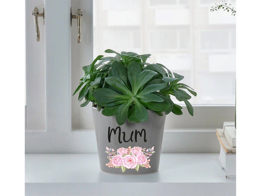 Personalised Flower Vase for Mum, Plant Pot Gift for Mum, Planter