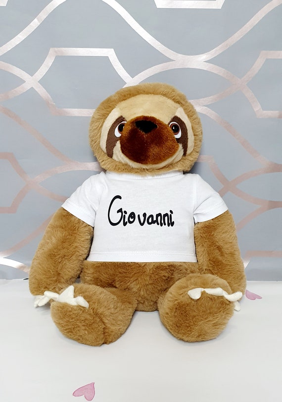 personalised sloth teddy