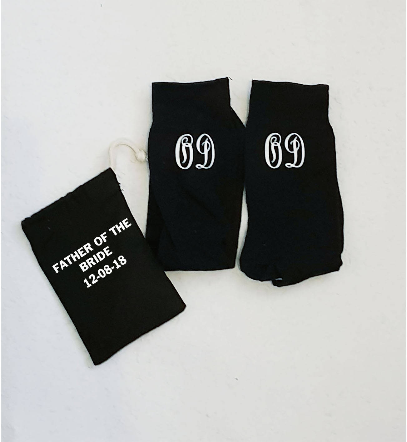 Image of Personalised Father Of The Bride Socks, Groom Wedding Party Men's Initial Party Gift
