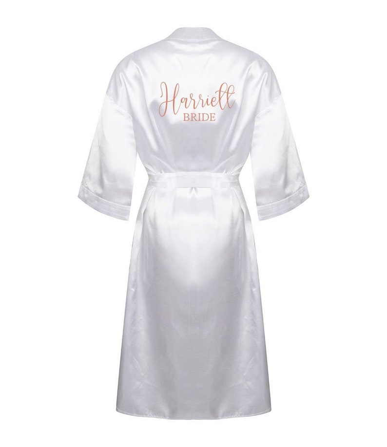 Personalised Wedding Satin Dressing Gown Custom Name Bridal Etsy